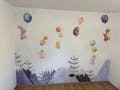 Kindertapete Berge und Tiere Aquarell