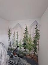 Kindertapete Tannenwald Aquarell