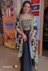 Black Drape Dhoti with Printed Cape Jacket