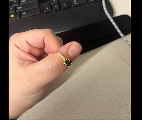 Raw Black Tourmaline Solitaire Ring