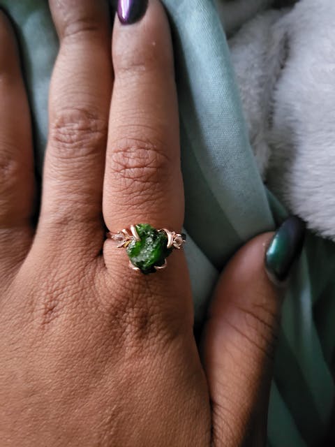 Raw Green Tourmaline Ring