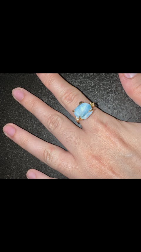 Real Raw Larimar Stone Ring