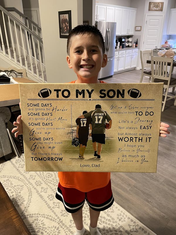 Personalized Football Poster, Canvas with custom Name, Number, Appearance & Landscape, Football Decoration, Football Gift, Gift For Football Player NTB0312B01DP