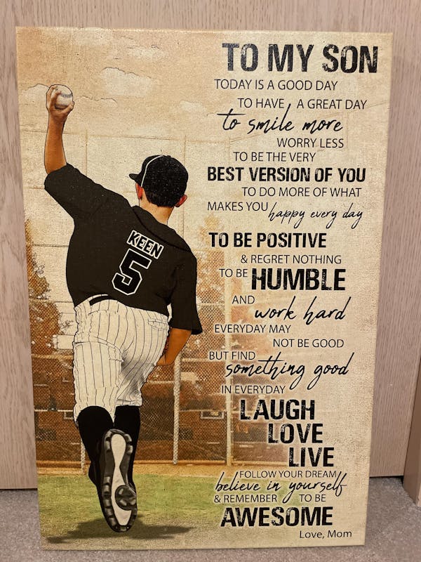 Custom Personalized Baseball Poster, Canvas, Vintage Style, Baseball Gifts, Baseball Poster, Baseball Room Decor With Custom Name, Number & Appearance LMD0815B01DA