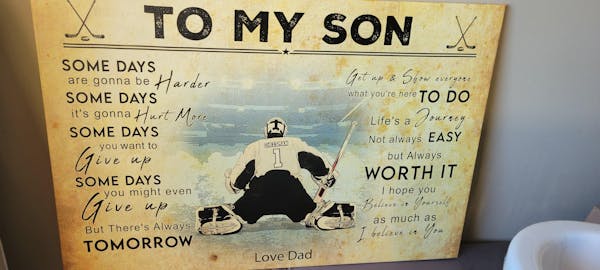 Custom Personalized Ice Hockey Poster, Canvas, Hockey Gifts, Gifts For Hockey Players, Gifts For Hockey Goalies, Sport Gifts For Son With Custom Name, Number & Appearance LTL0914B01DA