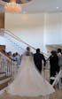 Strapless Drop Waist Mikado Wedding Dress Faith with Cathedral train