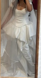 Off-Shoulder Corset Gown Alana | Modern Romantic Ruffled Taffeta Two Piece Wedding Dress