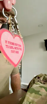 If Found Return To Girl With The Fat Ass Holographic Heart Keychain