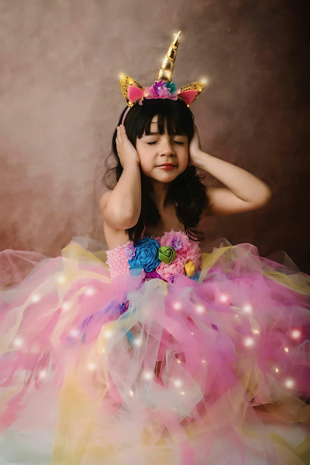 Light Up Girls Unicorn Princess Dress Costume For Birthday Party And More