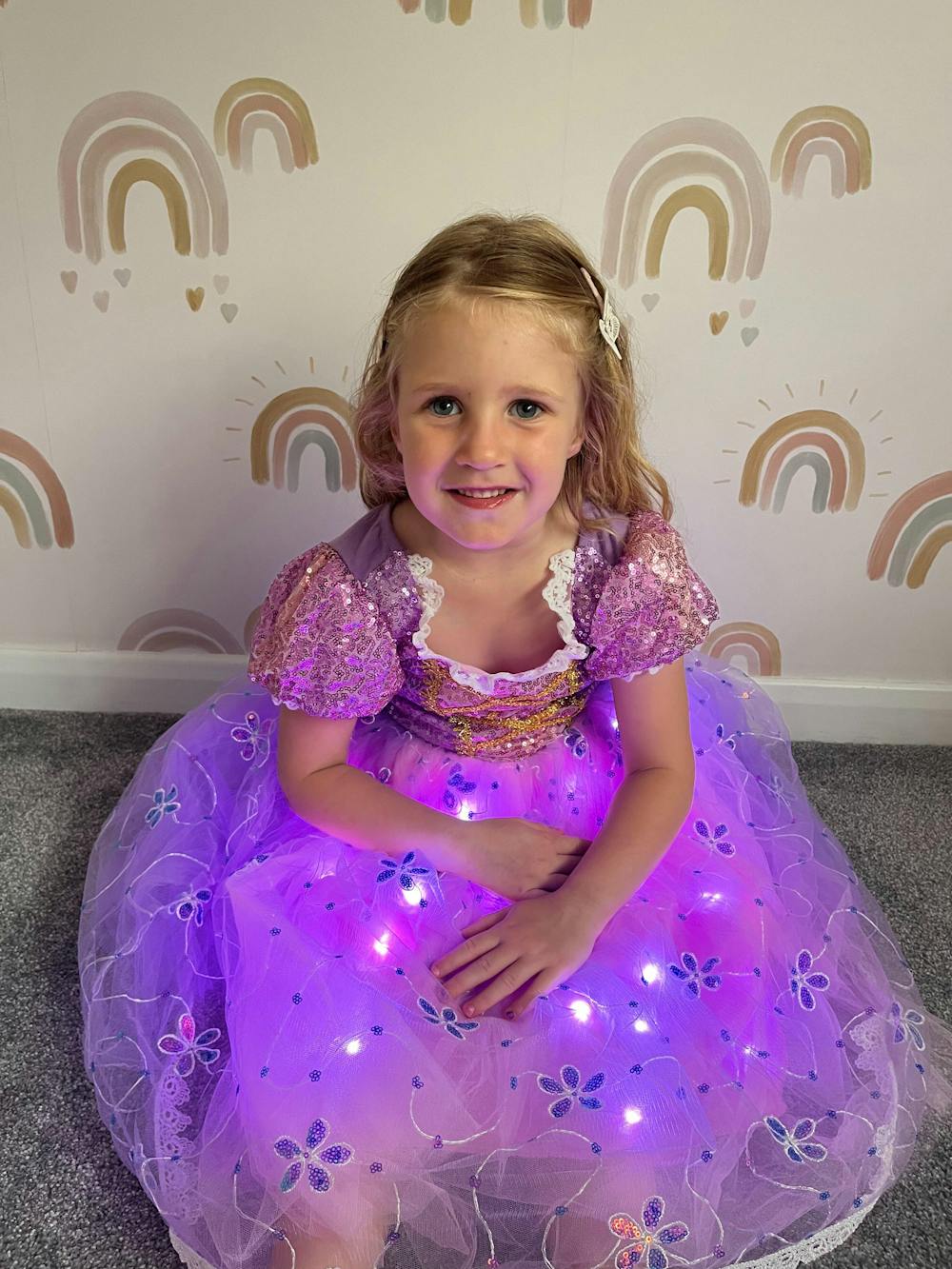 Rapunzel Princess Colorful Set Light Up Costume For Girl