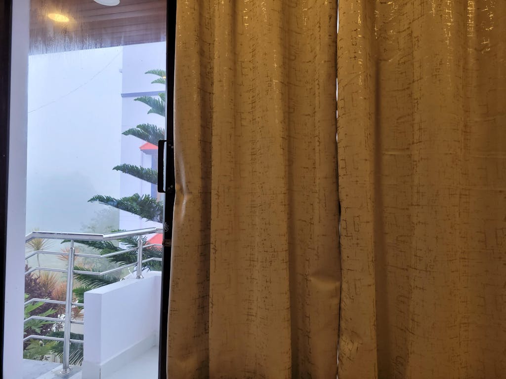 Gold Foil Printed 80-85% Blackout Curtains - Pack of 1 Curtain - Sparkle- Beige