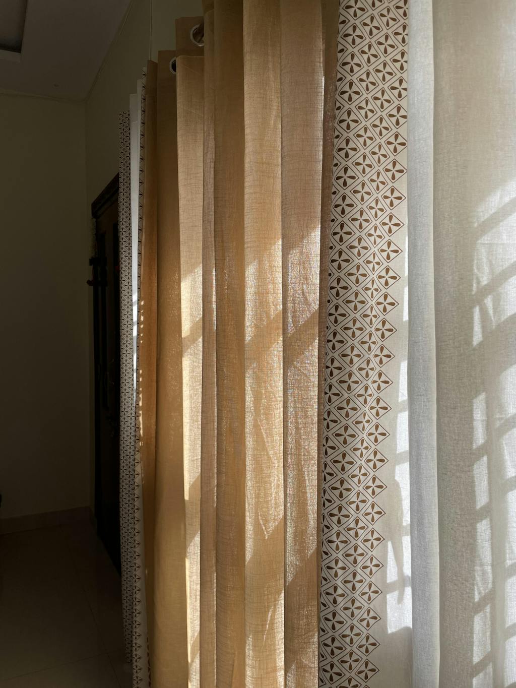 100% Cotton Curtains for Living Room, Bedroom curtains - Pack of 2 curtains, Global Border