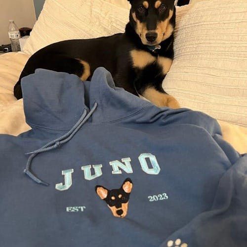 Personalized Embroidered Pet Dog Face and Name Est Sweatshirt Keepsake Gift for Pet Lovers