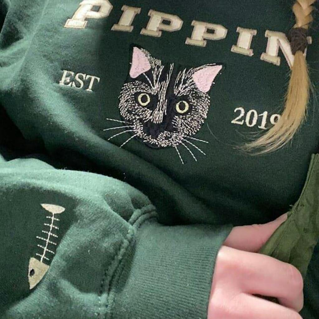 Personalized Embroidered Pet Dog Face and Name Est Sweatshirt Keepsake Gift for Pet Lovers