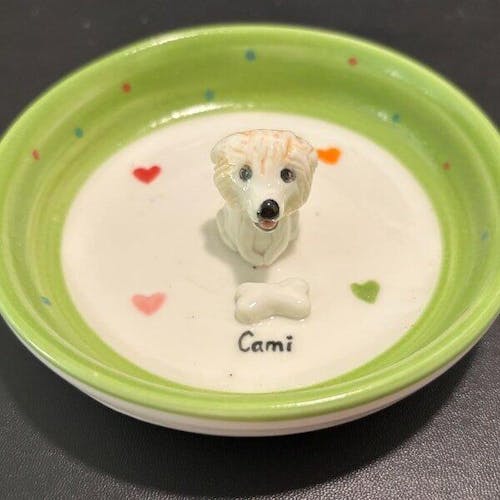 Custom Dog Cat Figurine Jewelry Dish with Name Gift For Pet Lovers Chrismas Keepsake Gift