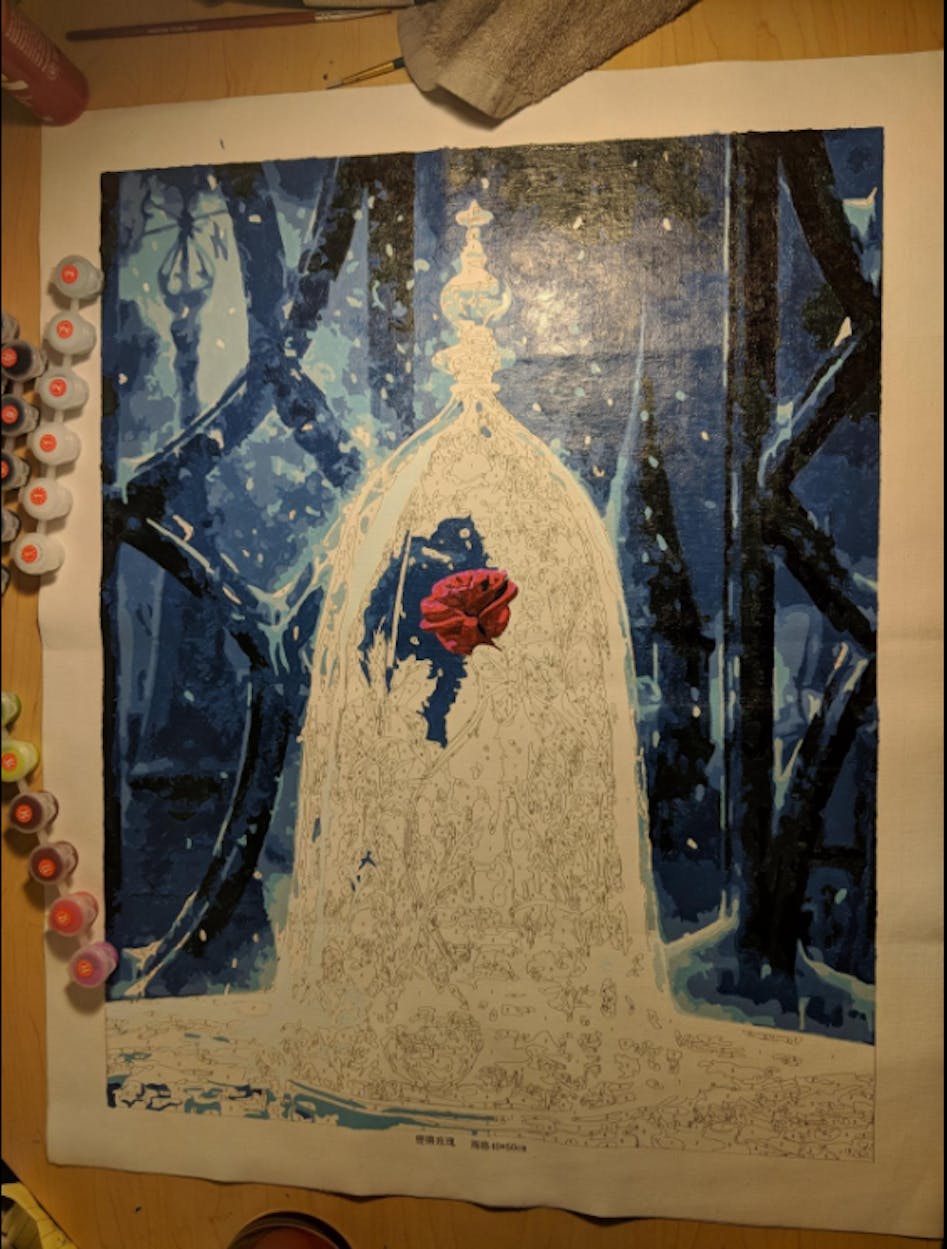 Paint By Numbers Enchanted Rose Beauty And The Beast Usa Figuredart Paint By Numbers Enchanted Rose Beauty And The Beast Usa Figuredart