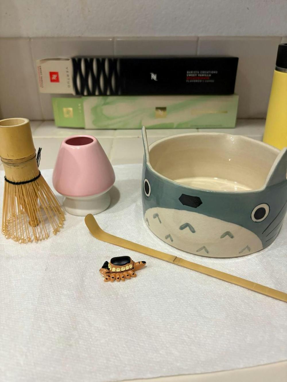 Handmade Custom Totoro Matcha Bowl Set– Personalized Ceramic Gift for Tea Lovers