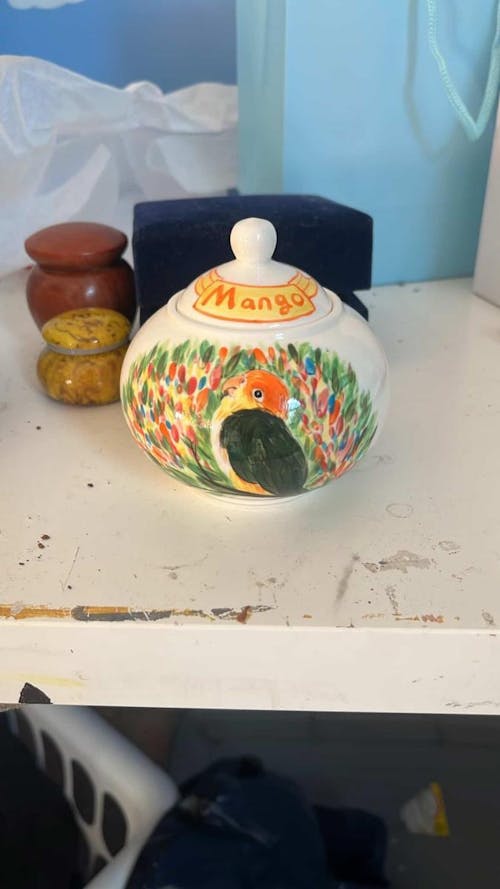Custom Pet Ceramic Urn, Personalized Hand-Painted Pet Portrait Urn for Memorial & Keepsake