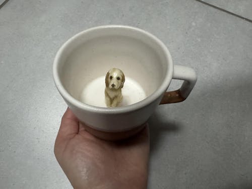 Custom Ceramic Pet Mug, 7Oz Personalized Coffee Mug with Dog or Cat Figurine