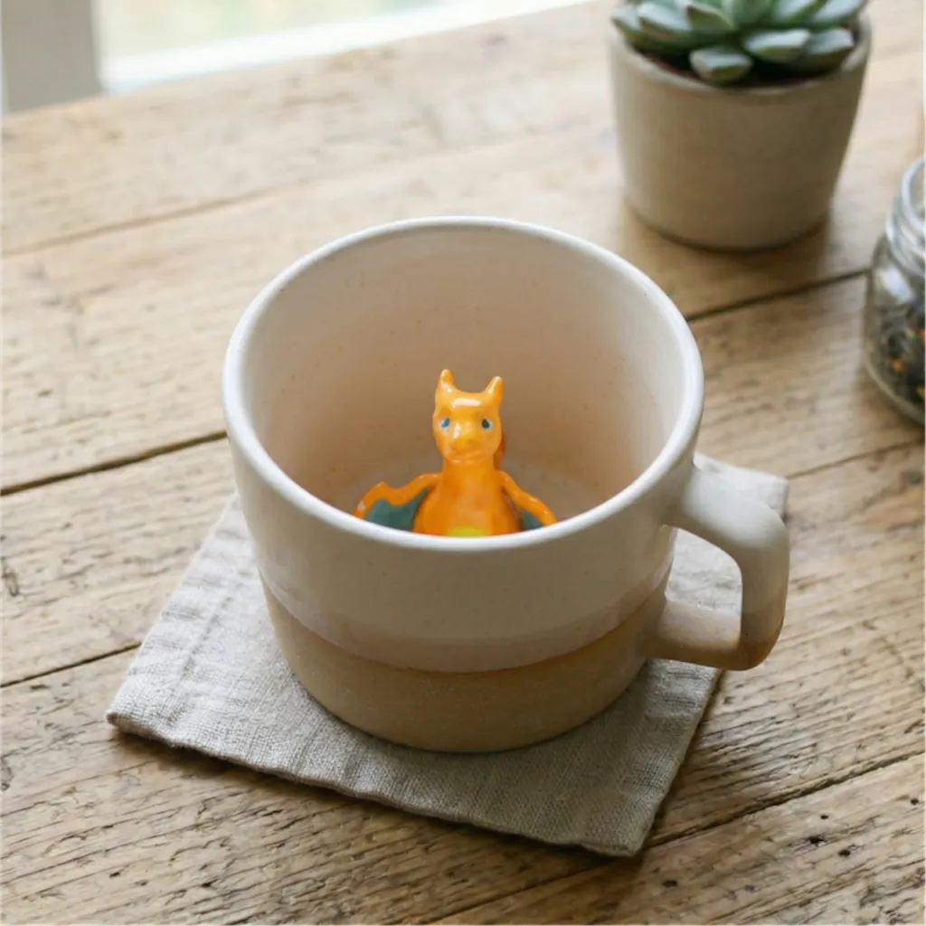Handmade Pokémon-Inspired Ceramic Mug – Cute Anime Figurine Coffee Cup