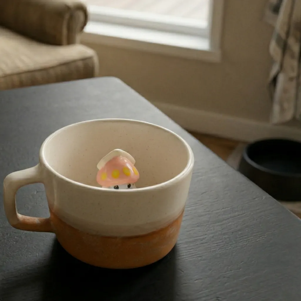 Handmade Pokémon-Inspired Ceramic Mug – Cute Anime Figurine Coffee Cup