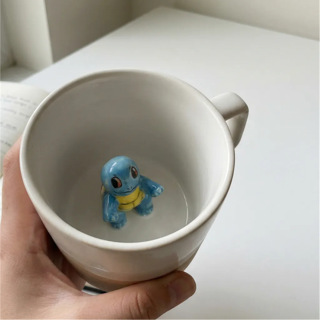 Handmade Pokémon-Inspired Ceramic Mug – Cute Anime Figurine Coffee Cup
