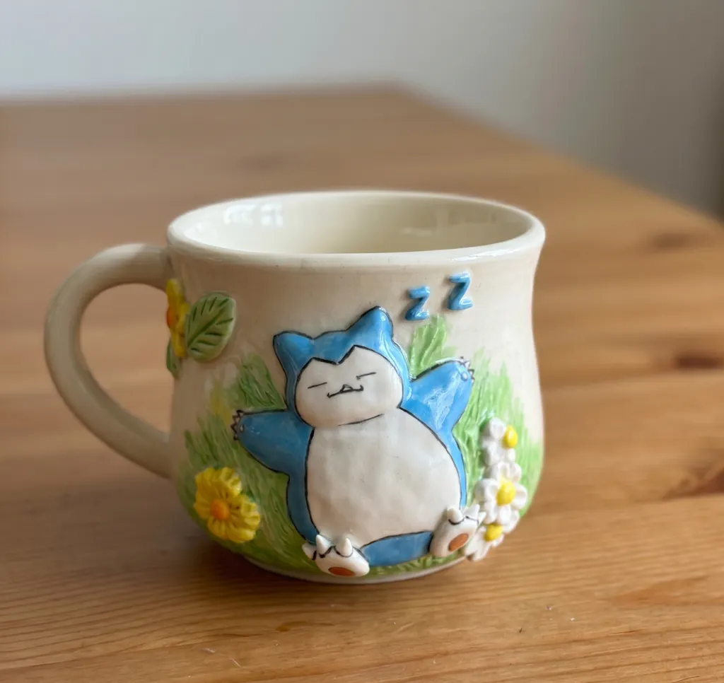Custom Pokémon Ceramic Mug – Handmade 3D Relief Anime Cup for Gifts