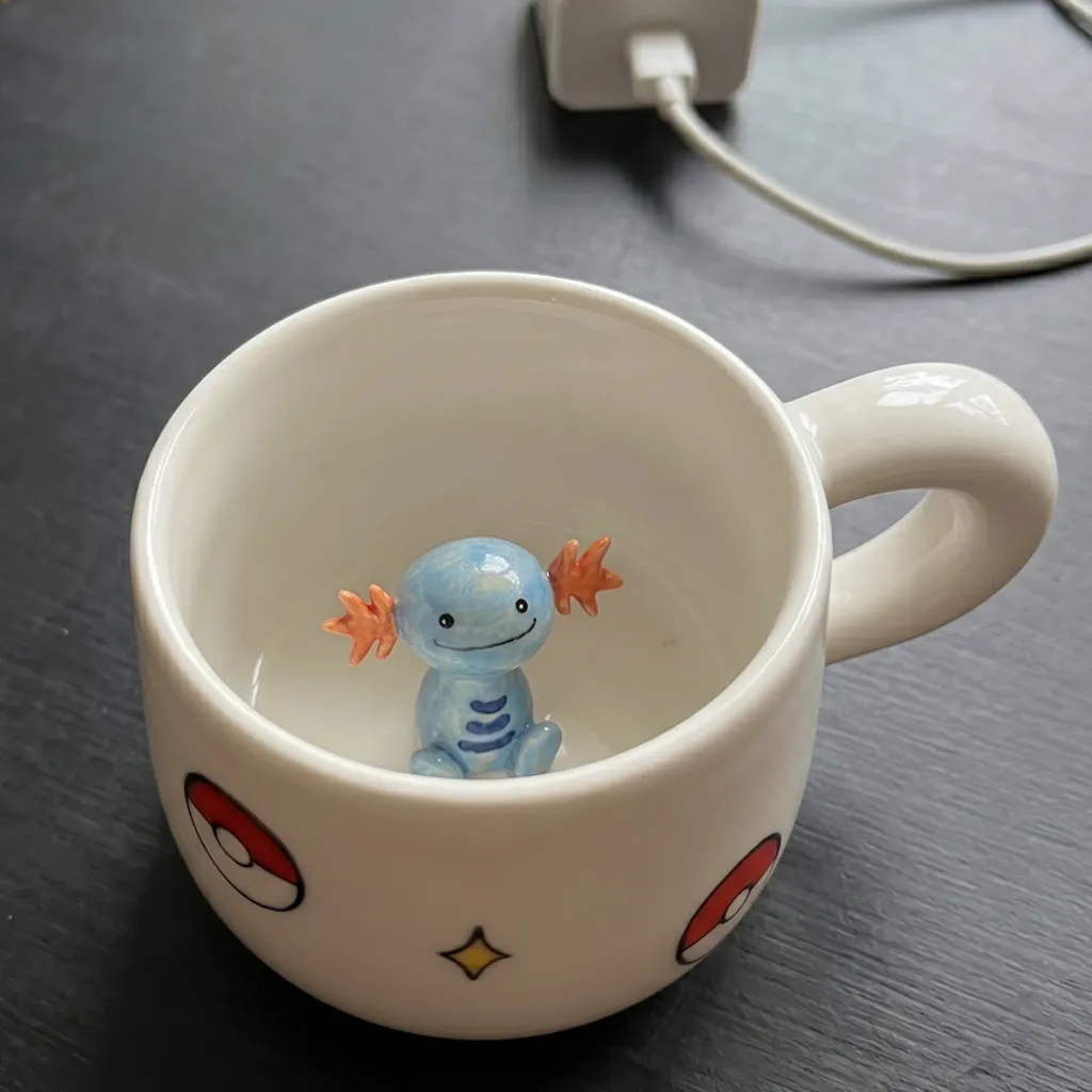 Custom Pokémon-Inspired Mug, Handmade Ceramic Coffee Cup with Surprise Character Inside
