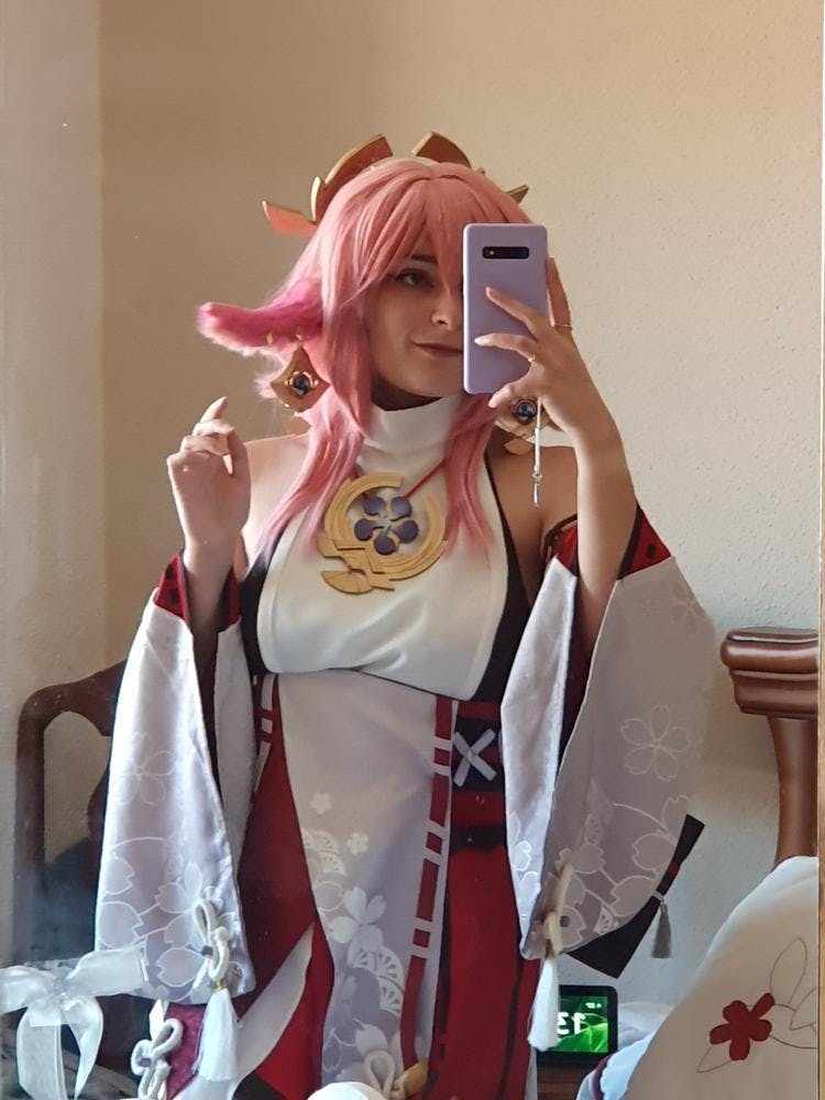 Yae Miko Genshin Impact Cosplay (w/ 3d printed props and wig!) on sale