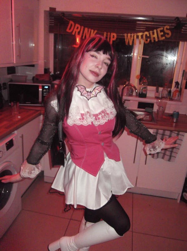 Uwowo Upgrade Draculaura G1 Pink Suit Vampire Anime Female Halloween Cosplay Costumes