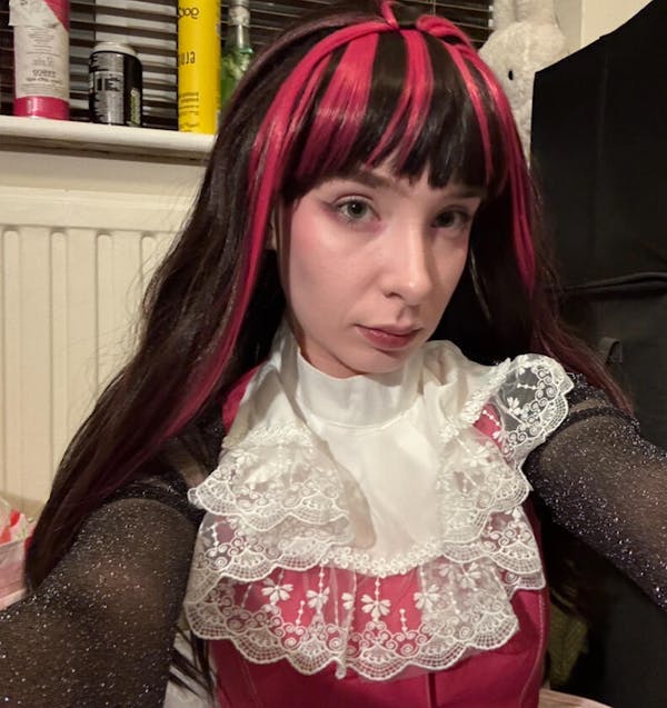 【In Stock】Uwowo Cosplay Wig Draculaura Wig Black and Pink Long Hair