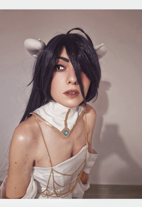 S-3XL INSTOCK-Uwowo Anime Overlord Albedo Cosplay Plus Size White Dress Costume