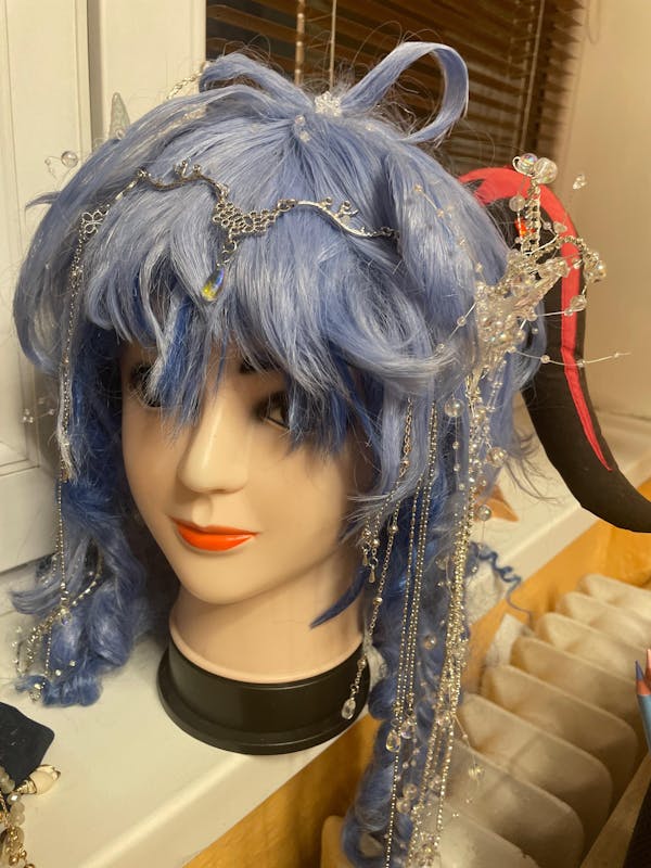 Uwowo Genshin Impact Cosplay Ganyu Wig Gradient Long Hair