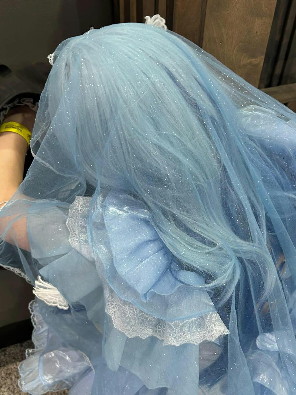 Uwowo Game Wuthering Waves WuWa Shorekeeper Cosplay Wig Long Blue Hair