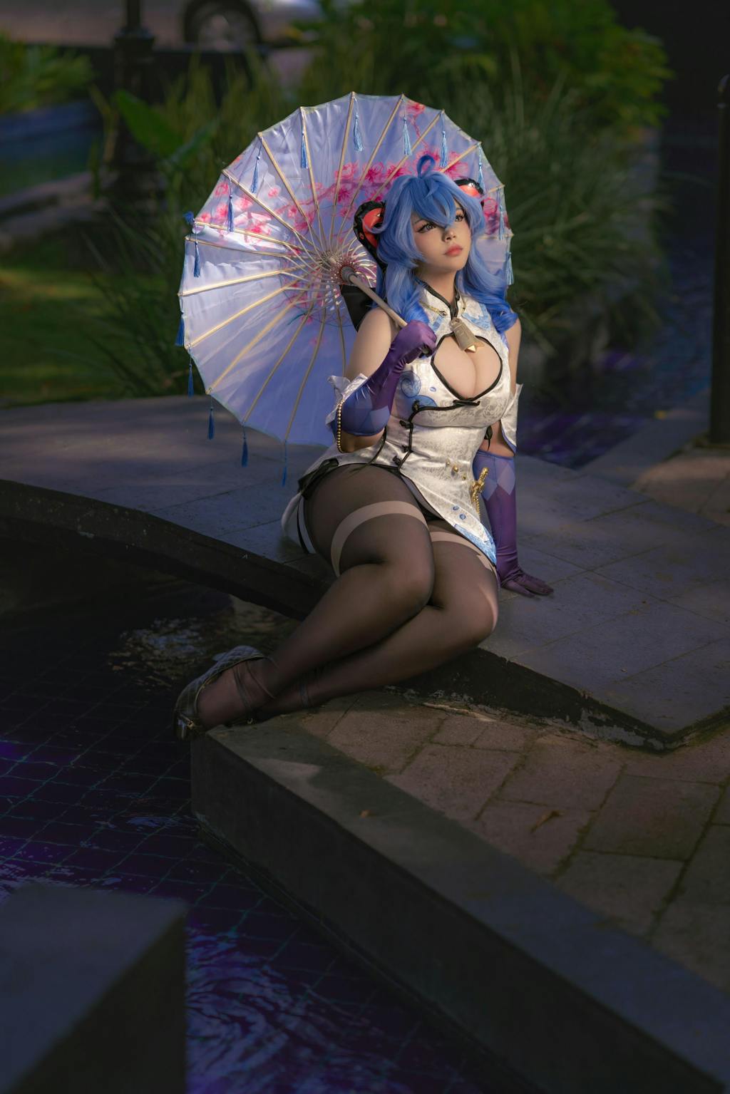 Uwowo Genshin Impact Fanart: Ganyu Qipao Chinese Dress Cosplay Costumes