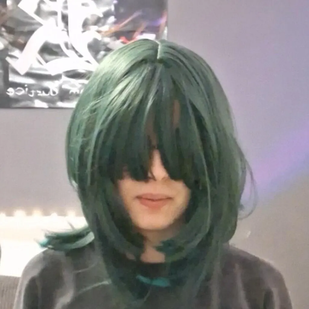 Uwowo Genshin Impact Nefer Cosplay Wig Middle Green Hair