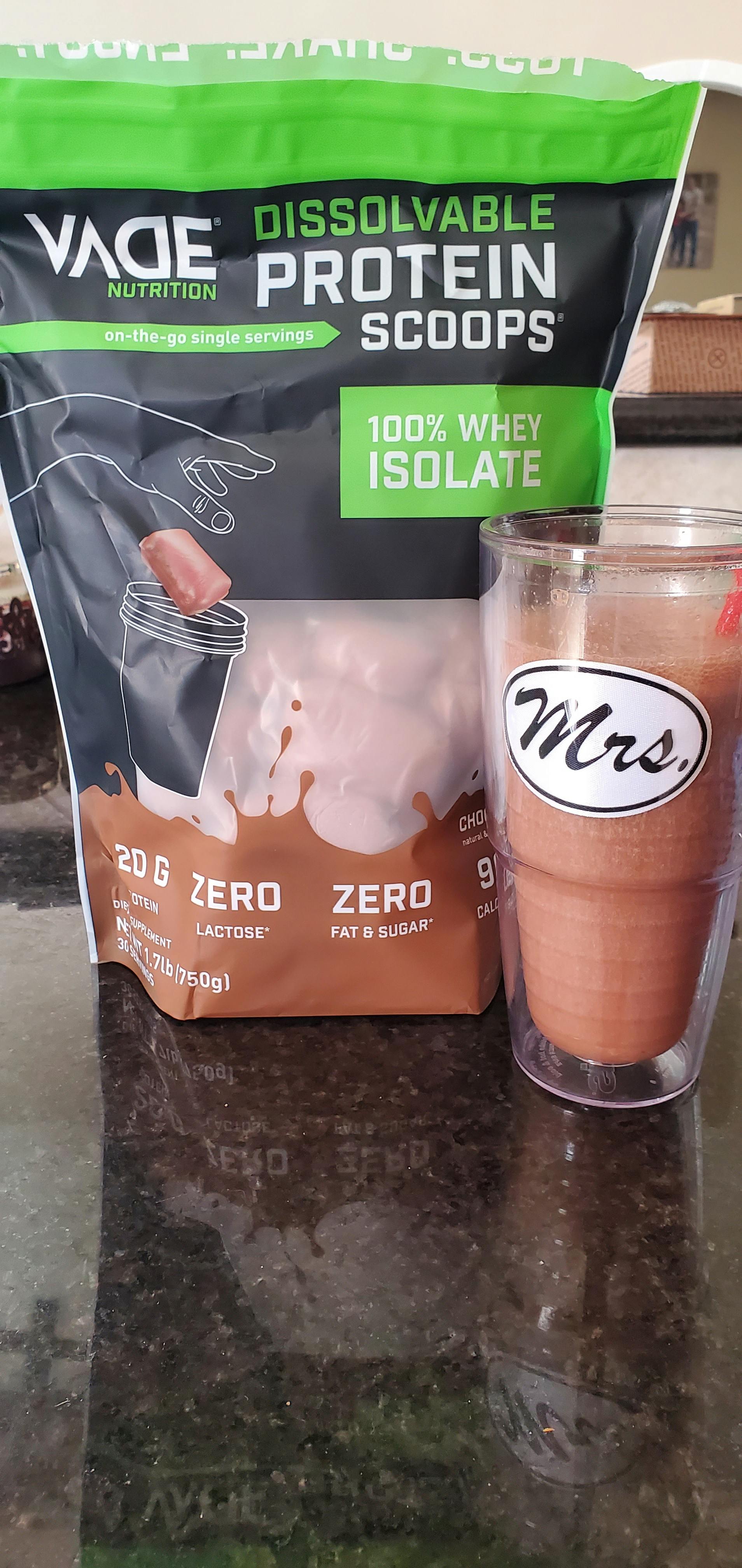 Vade Nutrition, Dissolvable Protein Packs, 100% Whey Isolate, Chocolate Milkshake