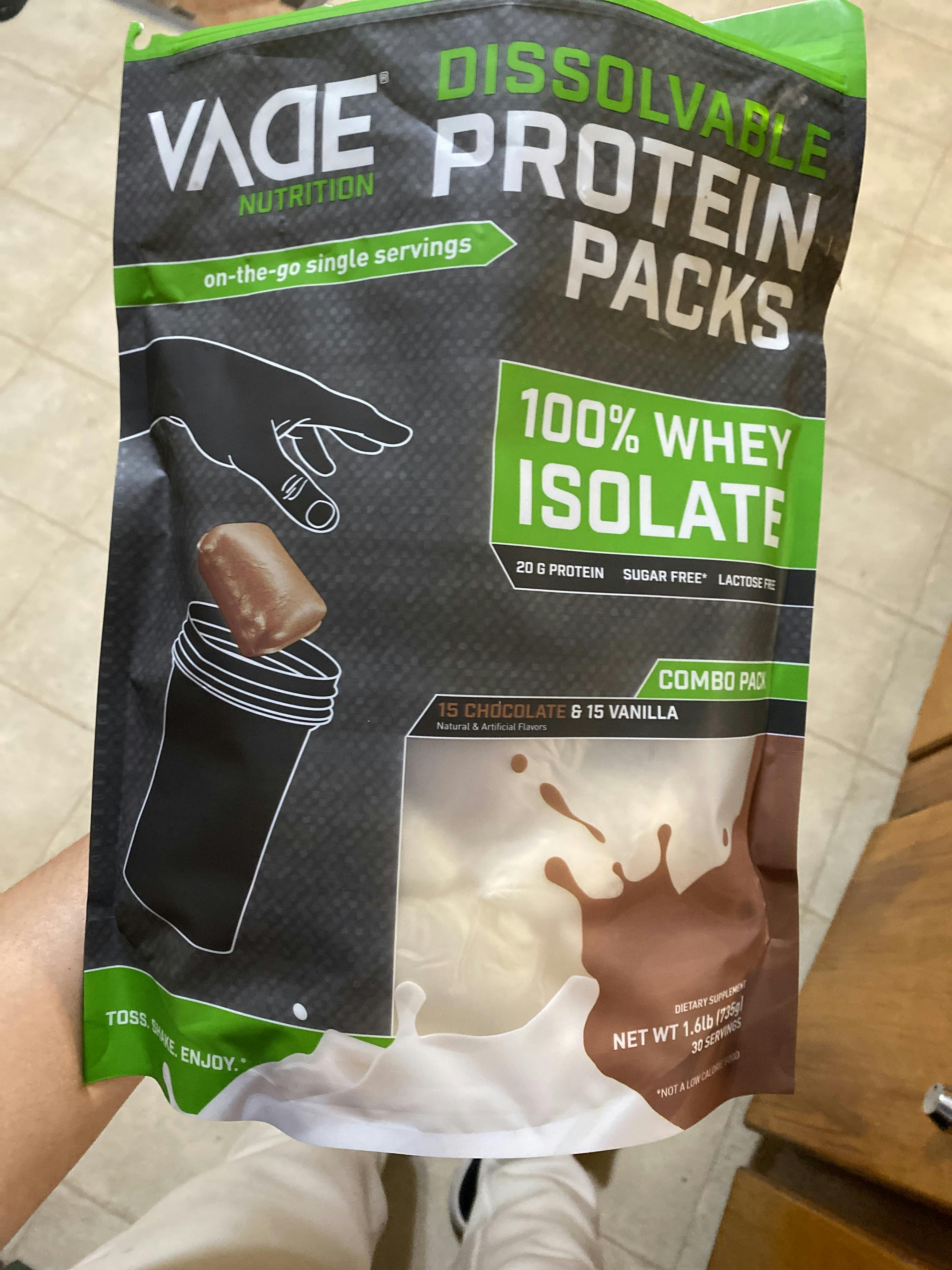 SHOP - 100% Whey Protein Isolate Dissolvable Protein Packs – VADE Nutrition