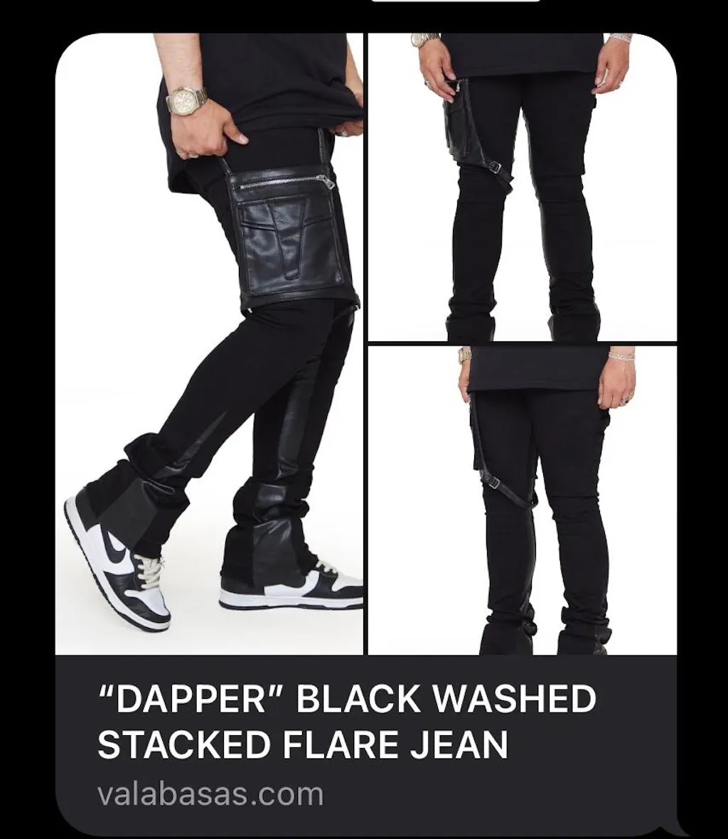 DAPPER” STACKED FLARE JEAN RED WASHED – Valabasas