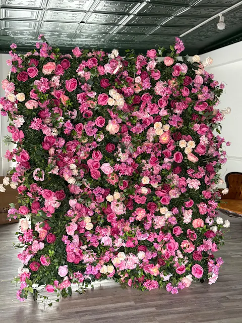 Valar Flower Roll Up Fabric Artificial Flower Wall Wedding Backdrop, Floral Party Decor, Event Photography-VF-325