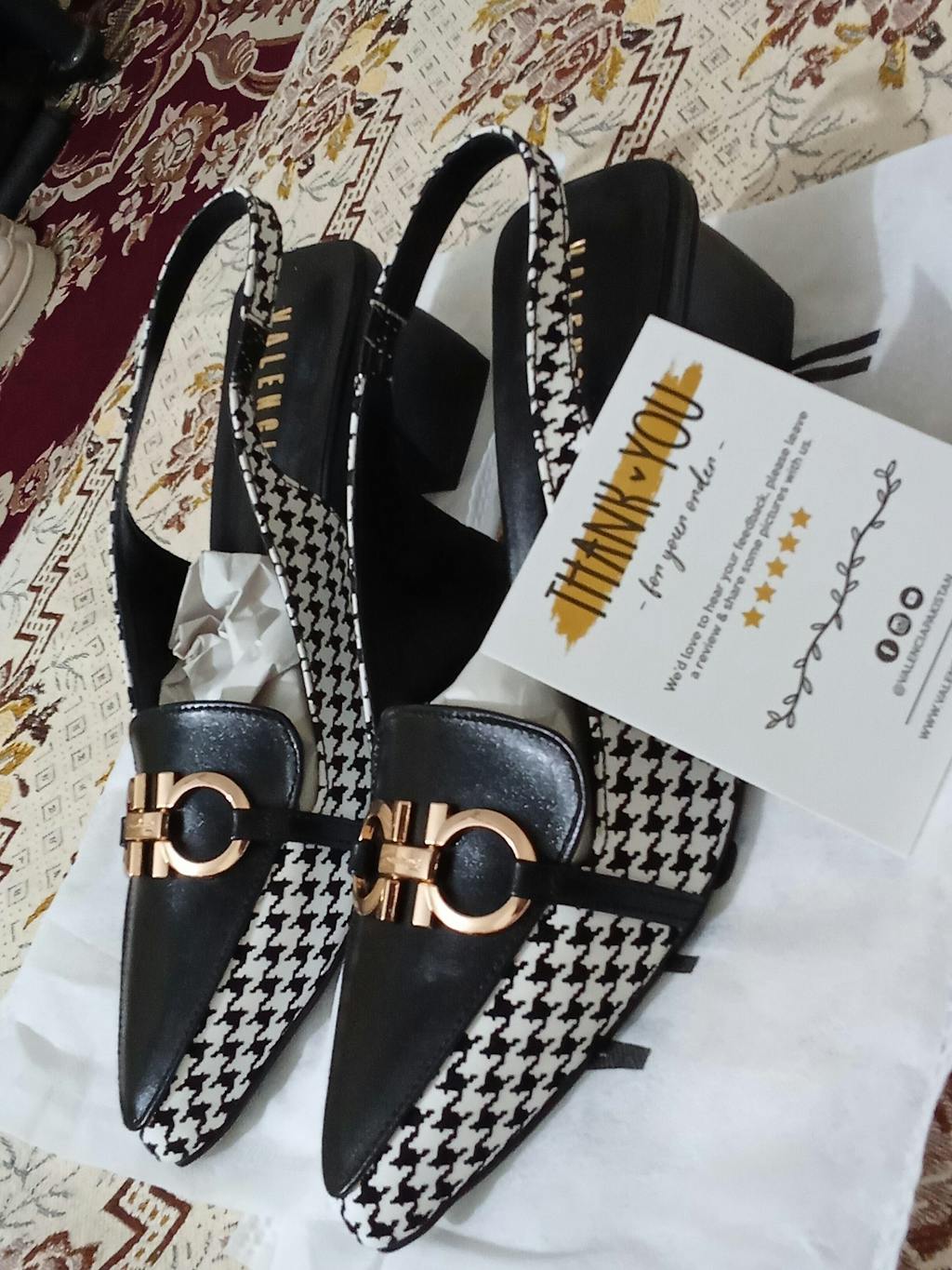 Miss Houndstooth Slingback Heel