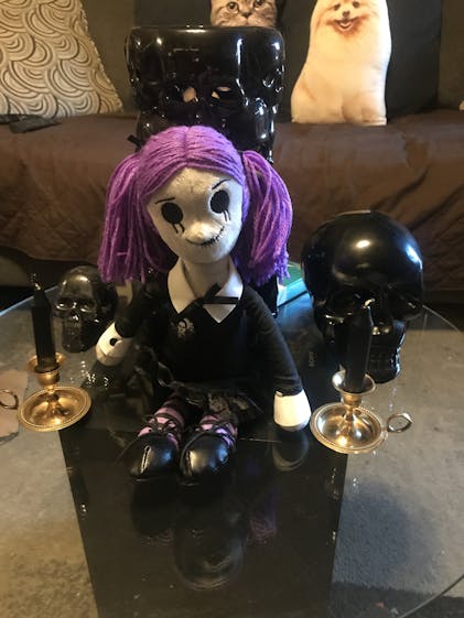 Collectable Soft Plush Doll - VIOLA - THE GOTH RAG DOLL