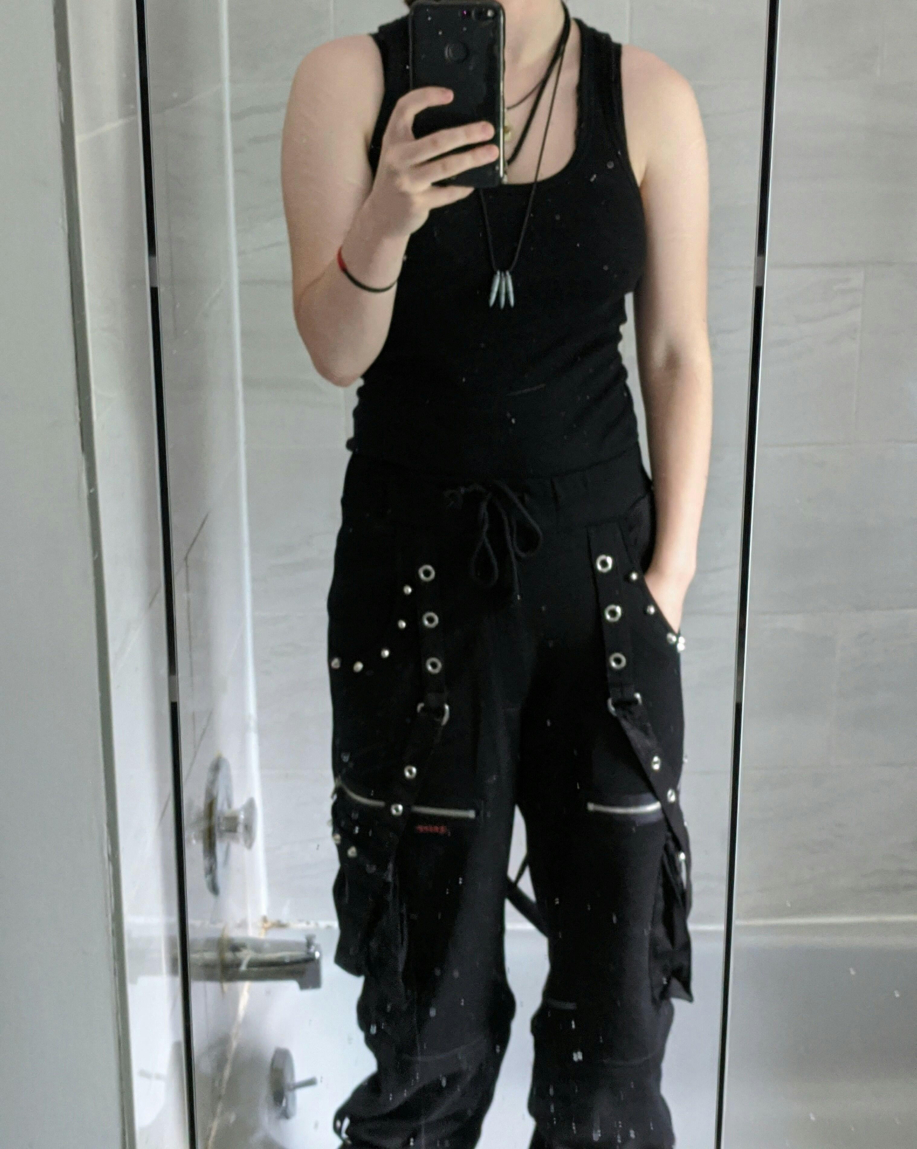 [ROMANTIC CROWN]★25SS★韓国人気★WIDE BONDAGE PANTS WIDE BONDAGE PANTS_BLK | ROMANTIC CROWN