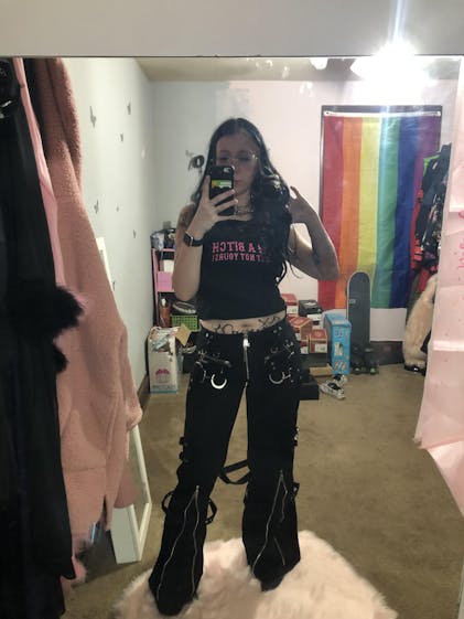 【KsG】Y2K オーバーサイズドルマンダーティフーディー ブラック Tripp NYC Super D-Ring Pants [Black] – VampireFreaks