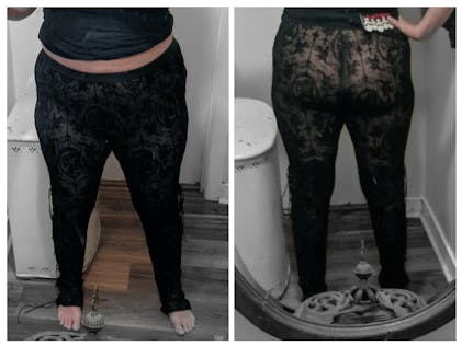 LaQuan Smith Legging en tricot côtelé ajouré