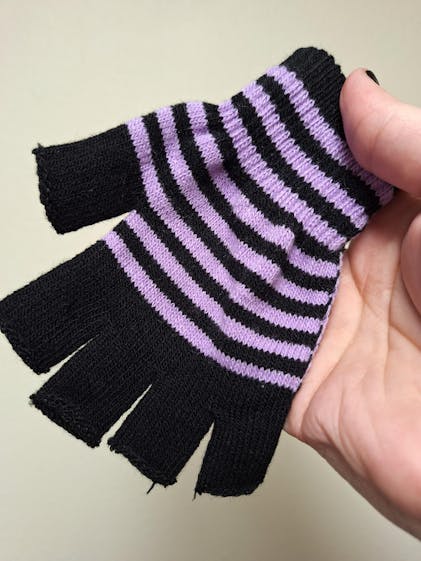 Black And White Gloves 2-Pair Gothic Fingerless Gloves Black