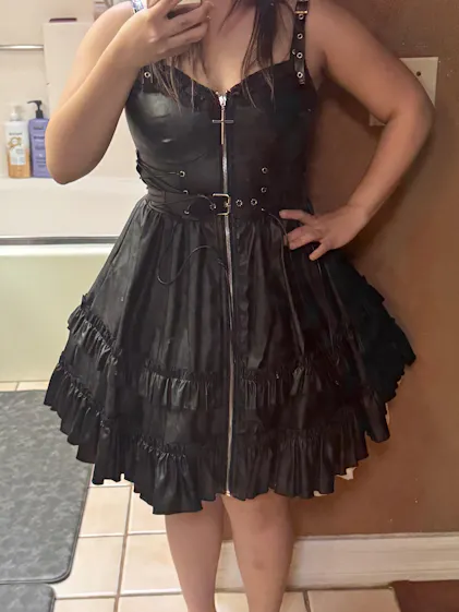 Bad Girl Ruffle Leather Dress – VampireFreaks