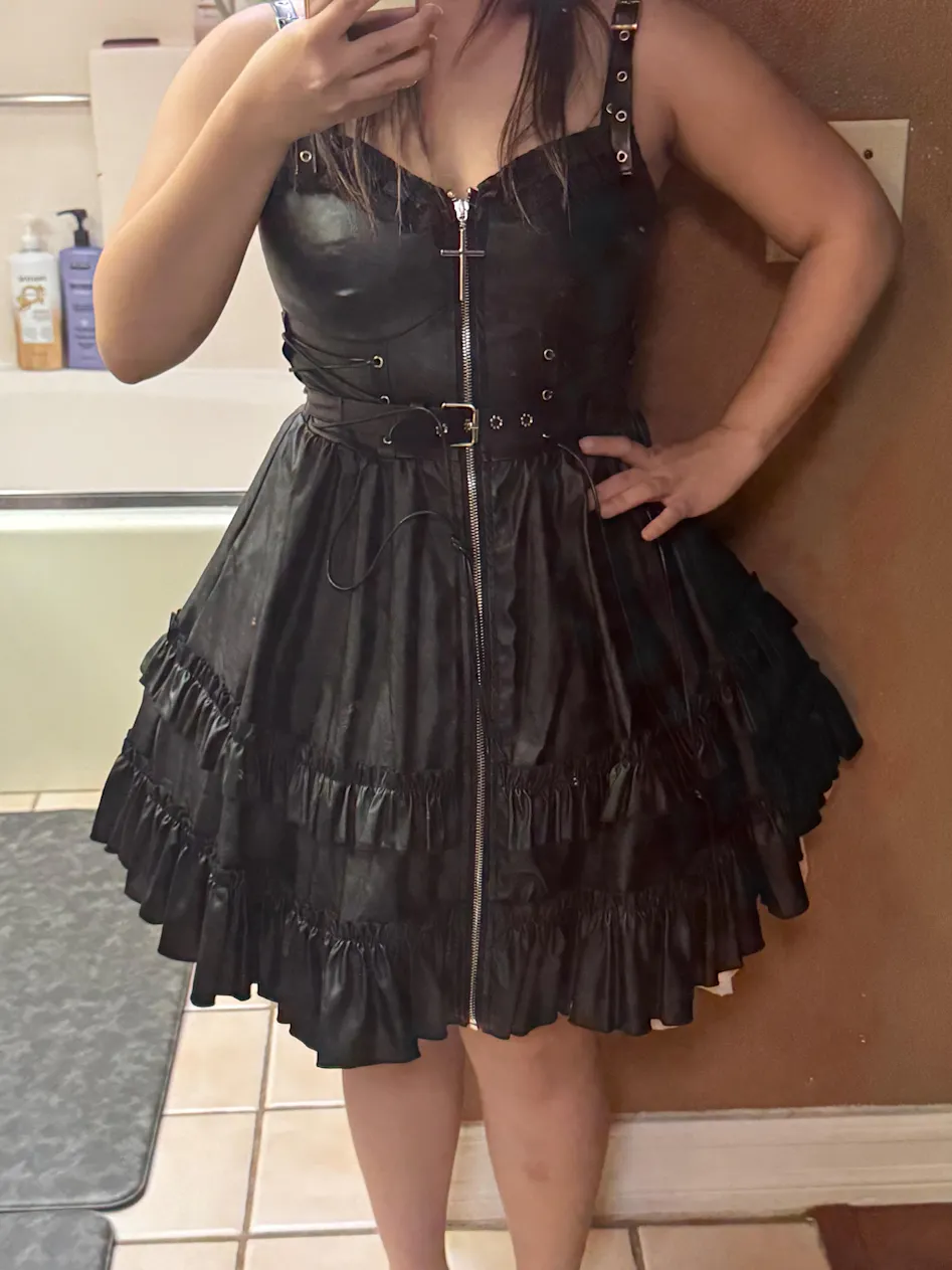 Bad Girl Ruffle Leather Dress VampireFreaks Bad Girl Ruffle Leather Dress VampireFreaks