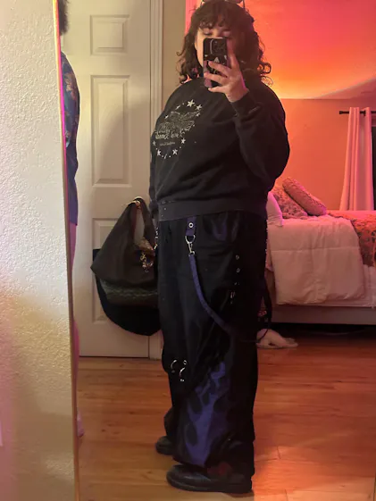 Tripp NYC Flame Dark Street Pants [Black/Purple] – VampireFreaks