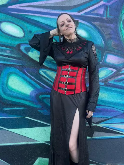 Blood Queen Maxi Dress [BLACK/RED]  VampireFreaks